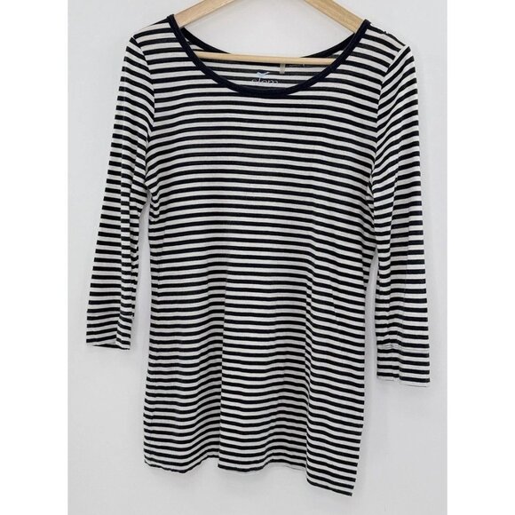 Stem Black & White Striped Organic Cotton Shirt Size M See Photos - Picture 1 of 12